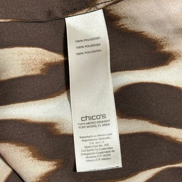 Chico's Animal Print Blouse/Tunic, Size 2 - Picture 6 of 6
